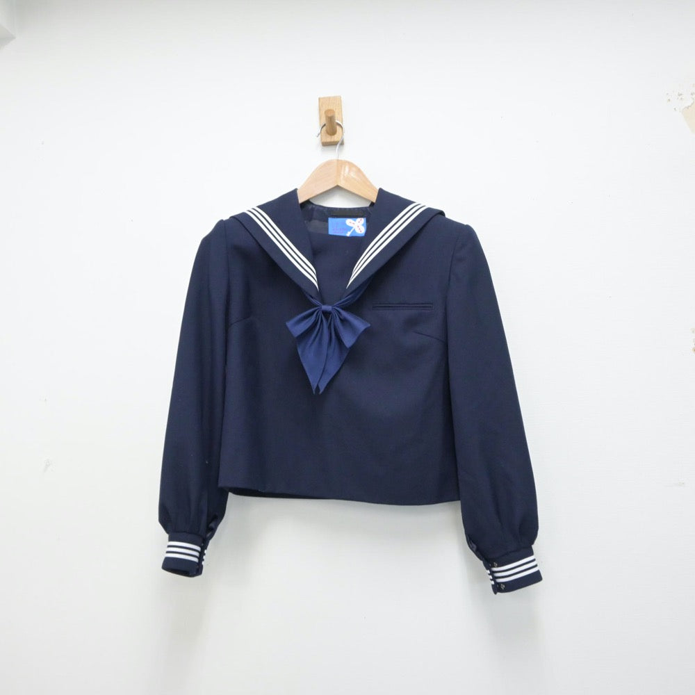 【中古】香川県 桜町中学校 女子制服 3点（セーラー服・スカート）sf015159