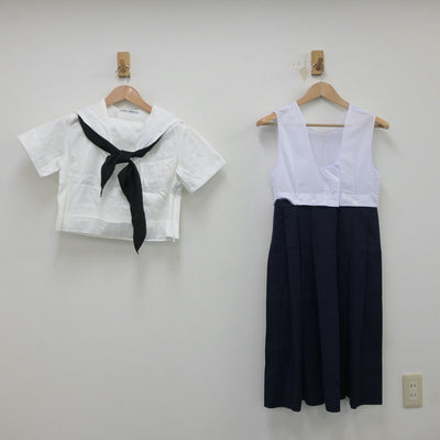 【中古】福岡県 西南女学院高等学校 女子制服 4点（セーラー服・ジャンパースカート）sf015186