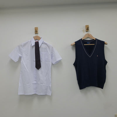 【中古】茨城県 並木中等教育学校 女子制服 4点（シャツ・ニットベスト・スカート）sf015201