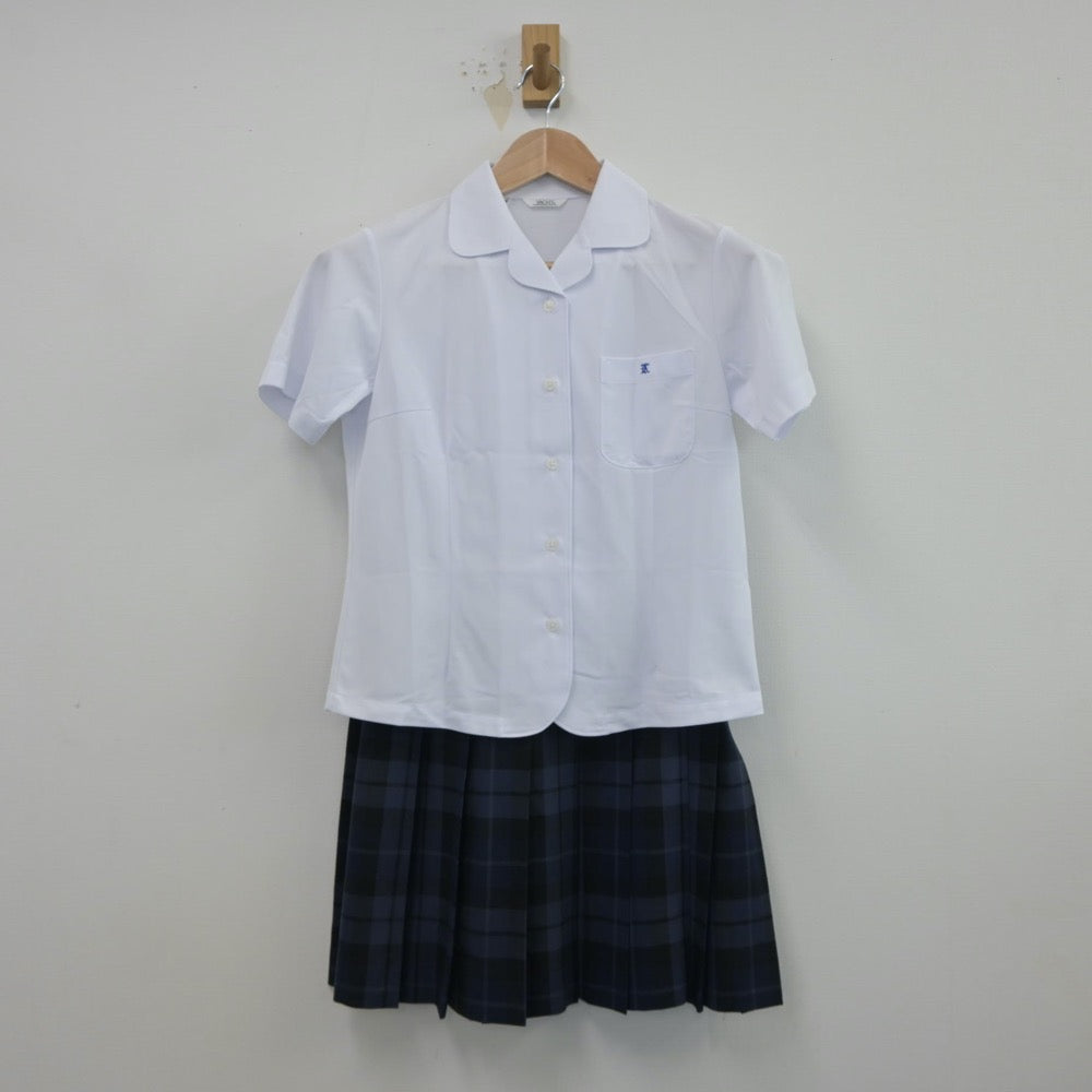 【中古】山口県 熊毛南高等学校 女子制服 2点（シャツ・スカート）sf015221