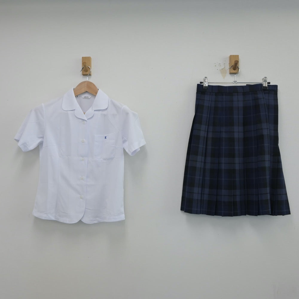 【中古】山口県 熊毛南高等学校 女子制服 2点（シャツ・スカート）sf015221