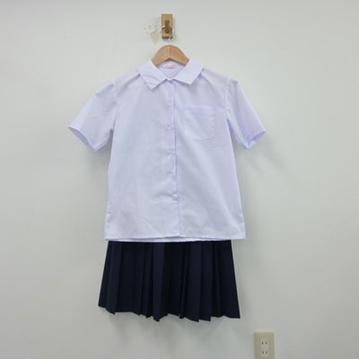 【中古】岩手県 盛岡城西中学校 女子制服 3点（シャツ・ベスト・スカート）sf015228