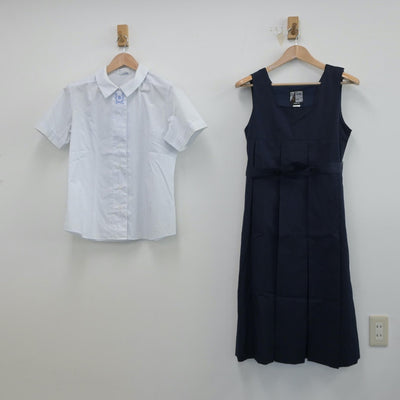 【中古】長野県 清泉女学院高等学校 女子制服 3点（シャツ・ジャンパースカート）sf015239