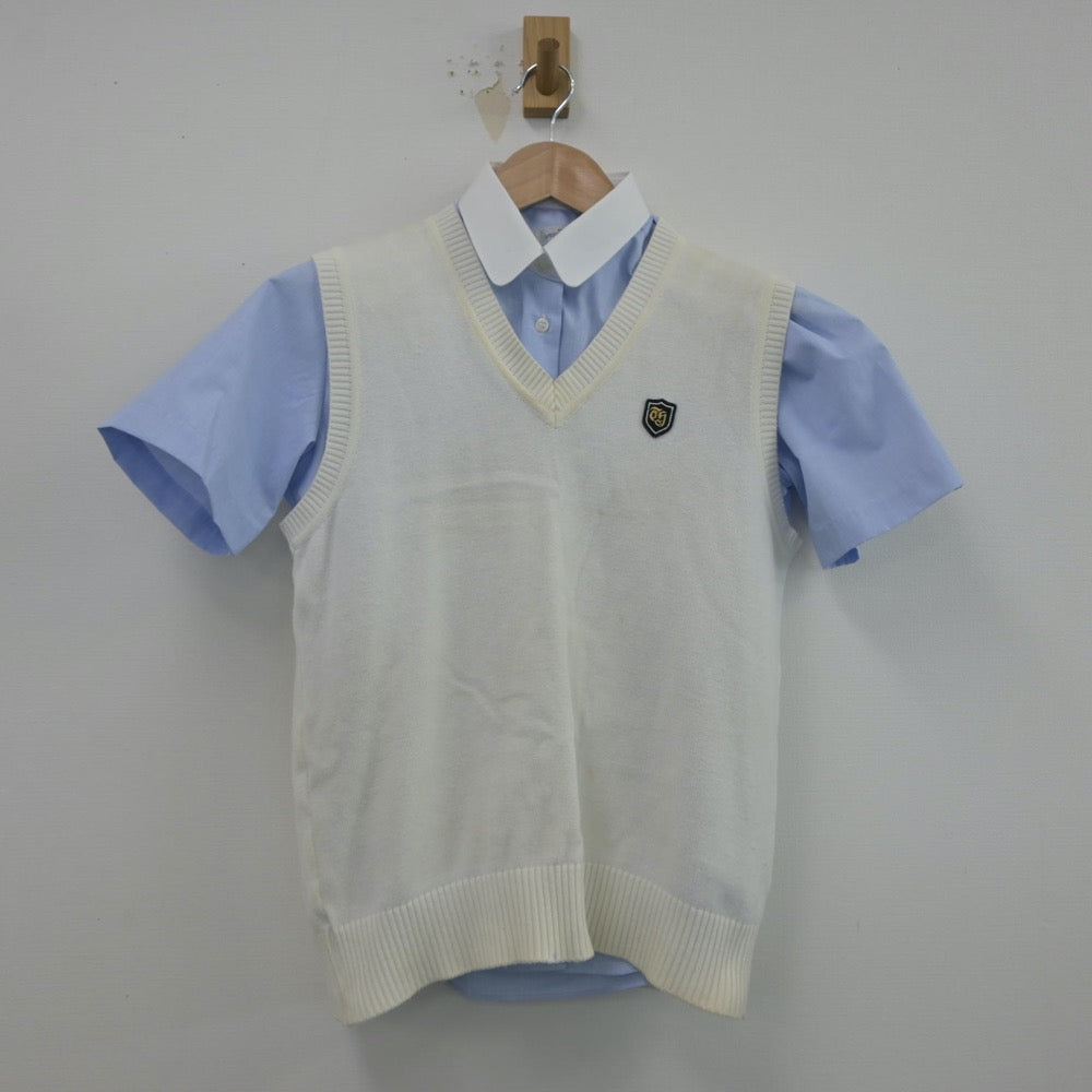 【中古】東京都 豊島学院高等学校 女子制服 2点（シャツ・ニットベスト）sf015242