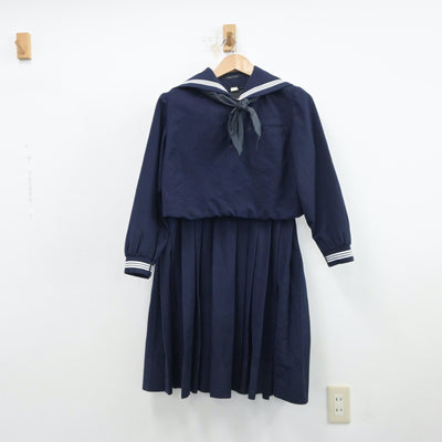 【中古】福岡県 筑紫女学園 女子制服 5点（セーラー服・ジャンパースカート）sf015262