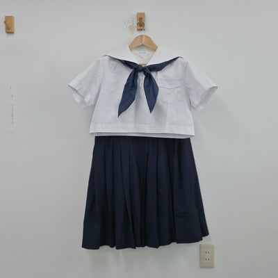 【中古】福岡県 筑紫女学園 女子制服 5点（セーラー服・スカート）sf015263