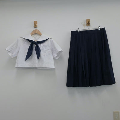 【中古】福岡県 筑紫女学園 女子制服 5点（セーラー服・スカート）sf015263