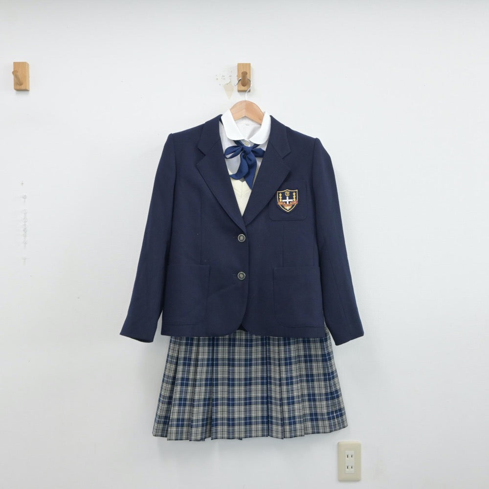 【中古】東京都 玉川聖学院高等部 女子制服 6点（ブレザー・シャツ・ニット・スカート）sf015286