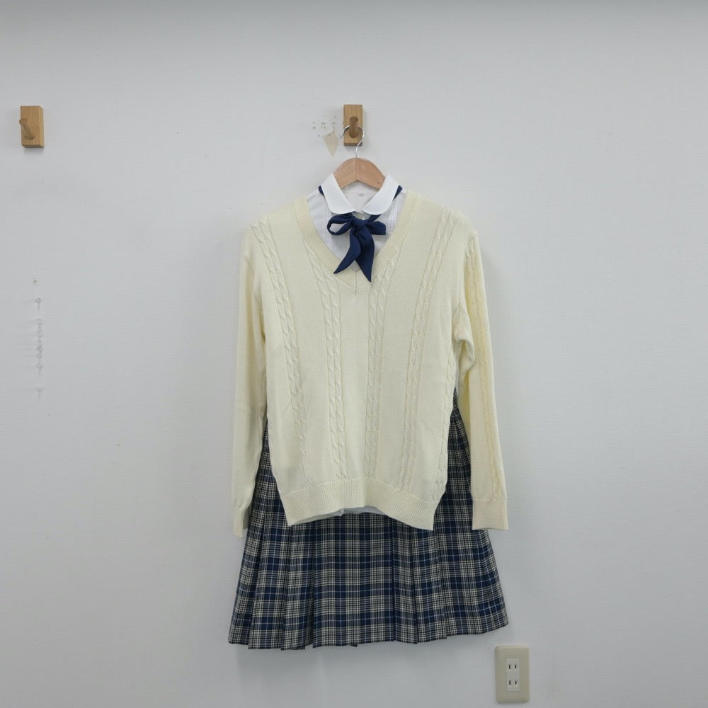 【中古】東京都 玉川聖学院高等部 女子制服 6点（ブレザー・シャツ・ニット・スカート）sf015286