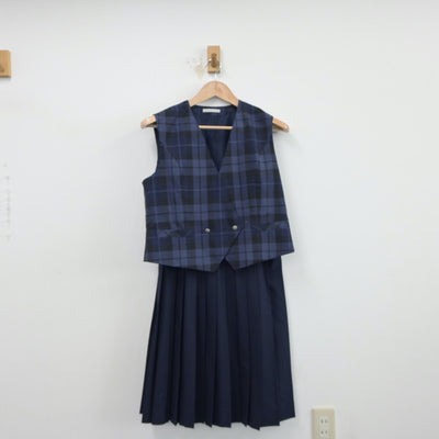 【中古】埼玉県 上大久保中学校 女子制服 2点（ベスト・スカート）sf015294