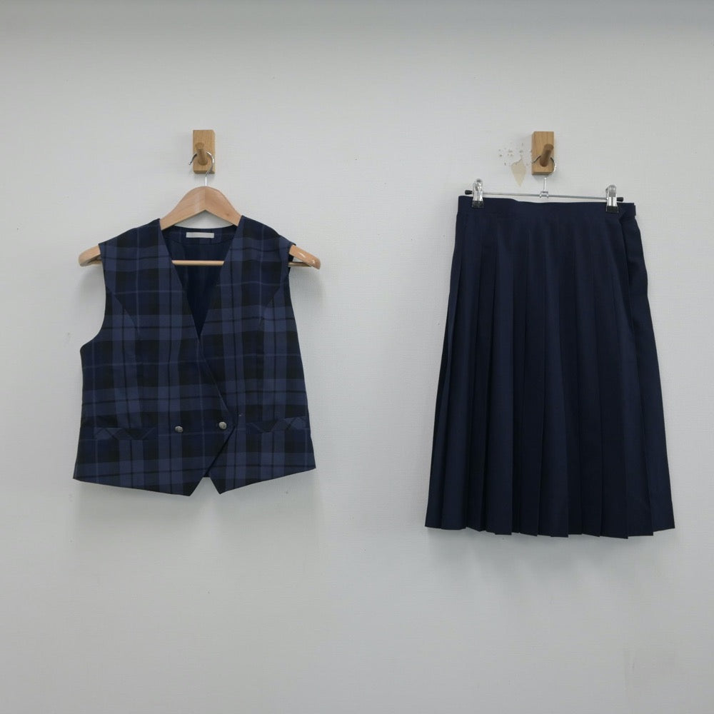 【中古】埼玉県 上大久保中学校 女子制服 2点（ベスト・スカート）sf015294