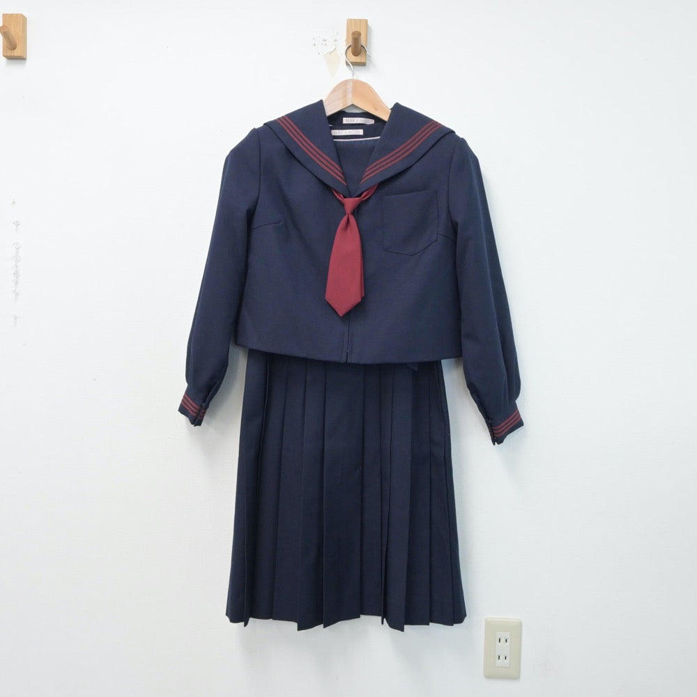 【中古】茨城県 第四中学校 女子制服 3点（セーラー服・ジャンパースカート）sf015311