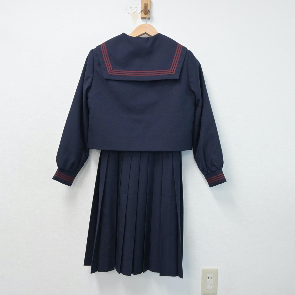 【中古】茨城県 第四中学校 女子制服 3点（セーラー服・ジャンパースカート）sf015311