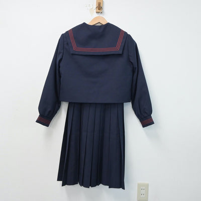 【中古】茨城県 第四中学校 女子制服 3点（セーラー服・ジャンパースカート）sf015311