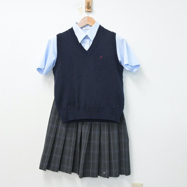 中古制服】東京都 富士高等学校 女子制服 3点（シャツ・ニットベスト・スカート）sf015329【リサイクル学生服】 | 中古制服通販パレイド