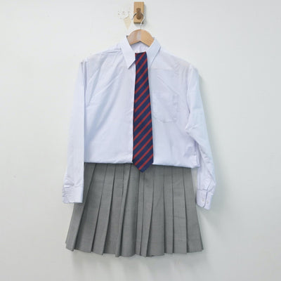 【中古】愛知県 名東高等学校 女子制服 4点（シャツ・ベスト・スカート）sf015332