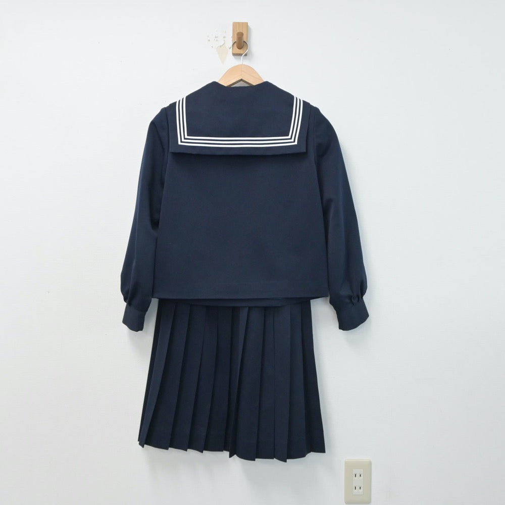 【中古】山形県 余目中学校 女子制服 4点（セーラー服・スカート）sf015333