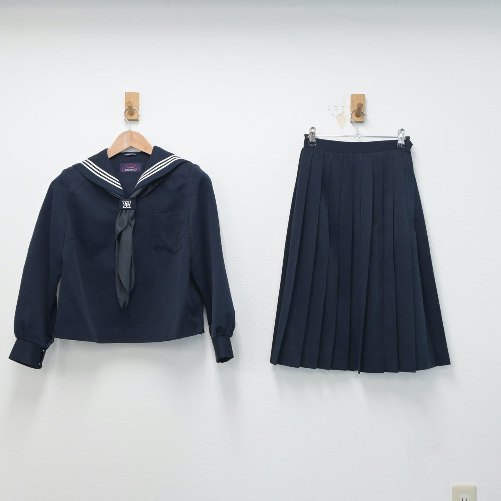 【中古】山形県 余目中学校 女子制服 4点（セーラー服・スカート）sf015333