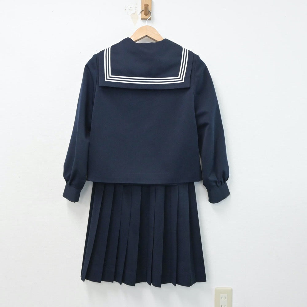 【中古】山形県 余目中学校 女子制服 4点（セーラー服・スカート）sf015334