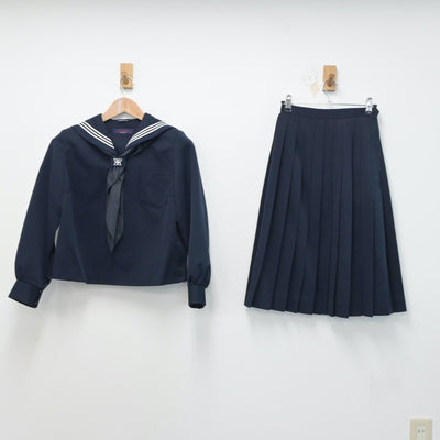 【中古】山形県 余目中学校 女子制服 4点（セーラー服・スカート）sf015334