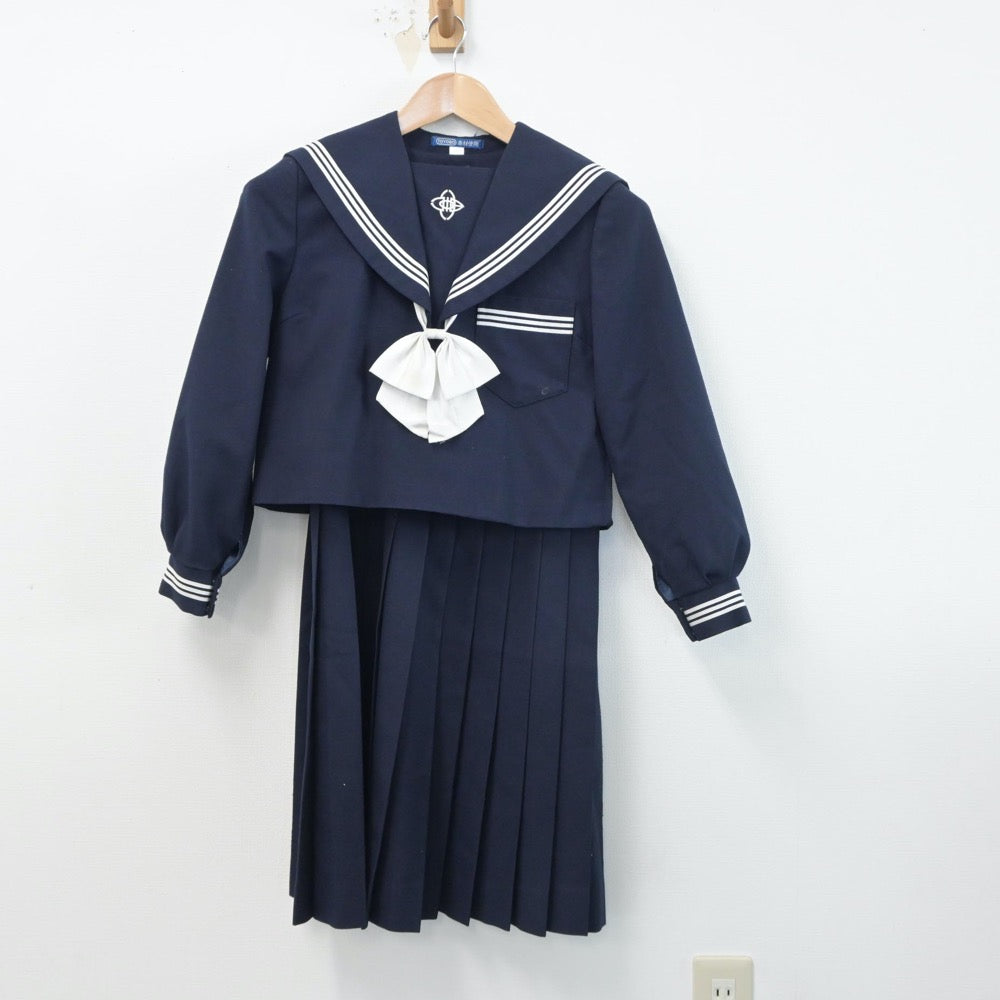 【中古】佐賀県 神埼中学校 女子制服 3点（セーラー服・ジャンパースカート）sf015337