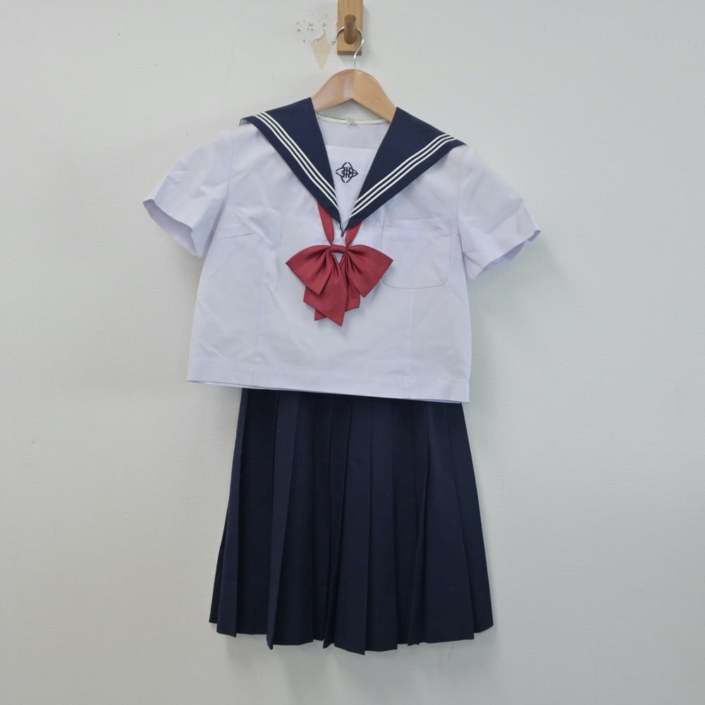 【中古】佐賀県 神埼中学校 女子制服 3点（セーラー服・スカート）sf015338