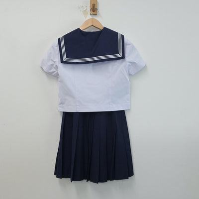 【中古】佐賀県 神埼中学校 女子制服 3点（セーラー服・スカート）sf015338