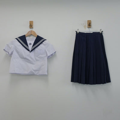 【中古】佐賀県 神埼中学校 女子制服 2点（セーラー服・スカート）sf015339