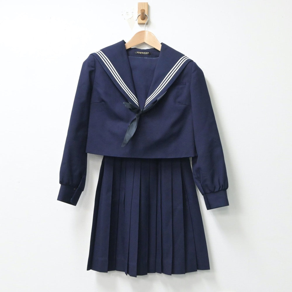 【中古】佐賀県 鳥栖高等学校 女子制服 3点（セーラー服・スカート）sf015342