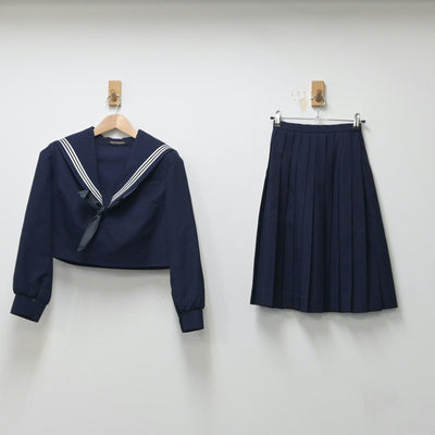 【中古】佐賀県 鳥栖高等学校 女子制服 3点（セーラー服・スカート）sf015342