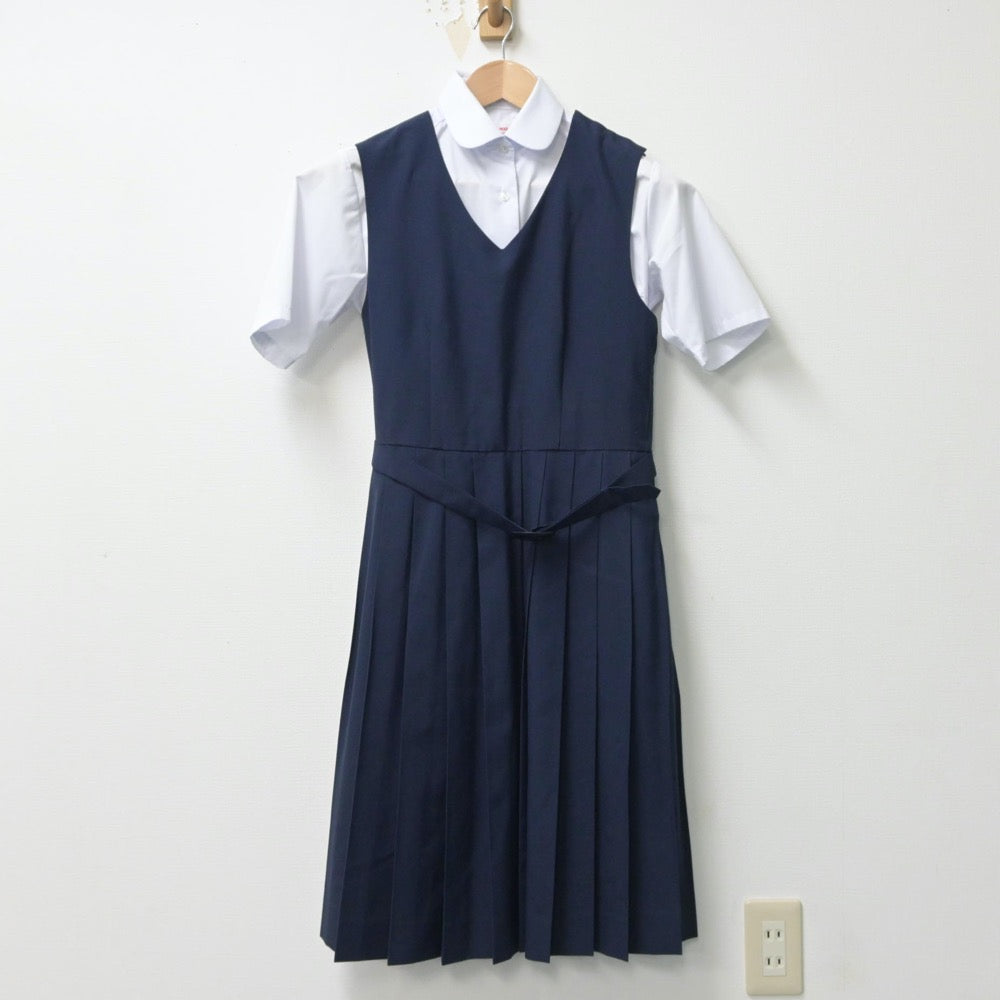 【中古】千葉県 高柳中学校 女子制服 2点（シャツ・ジャンパースカート）sf015343