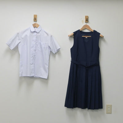 【中古】千葉県 高柳中学校 女子制服 2点（シャツ・ジャンパースカート）sf015343