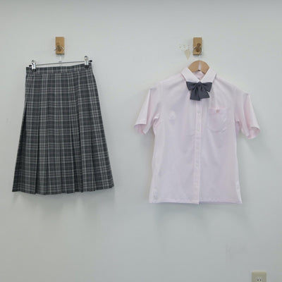 【中古】東京都 神田女学園中学校 女子制服 5点（ニットベスト・シャツ・シャツ・スカート）sf015357