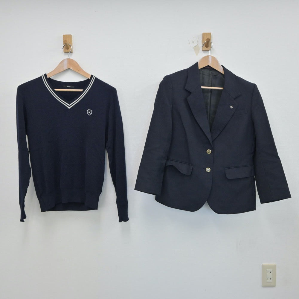 【中古】埼玉県 北本高等学校 女子制服 3点（ブレザー・ニット・スカート）sf015360