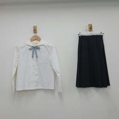 【中古】佐賀県 香楠中学校 女子制服 3点（シャツ・スカート）sf015363