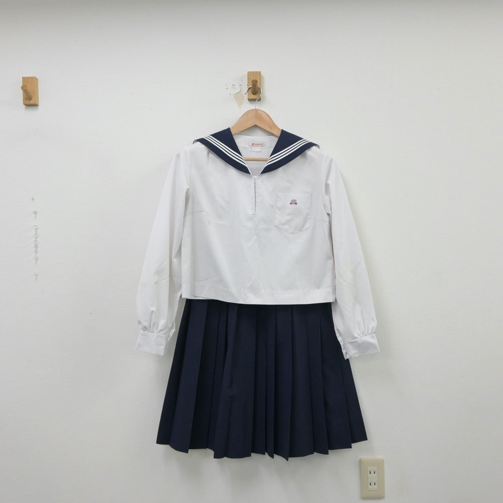 【中古】兵庫県 高砂高等学校 女子制服 3点（セーラー服・スカート）sf015369