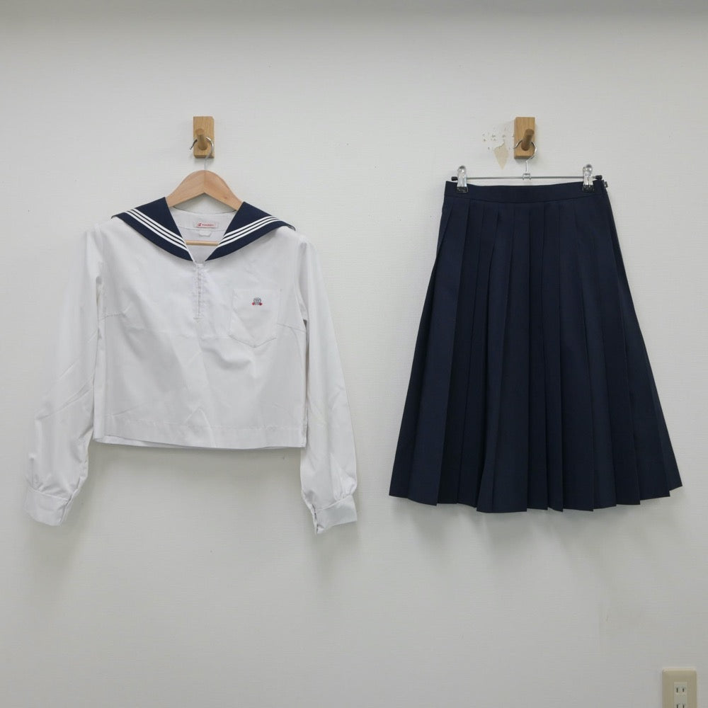 【中古】兵庫県 高砂高等学校 女子制服 3点（セーラー服・スカート）sf015369