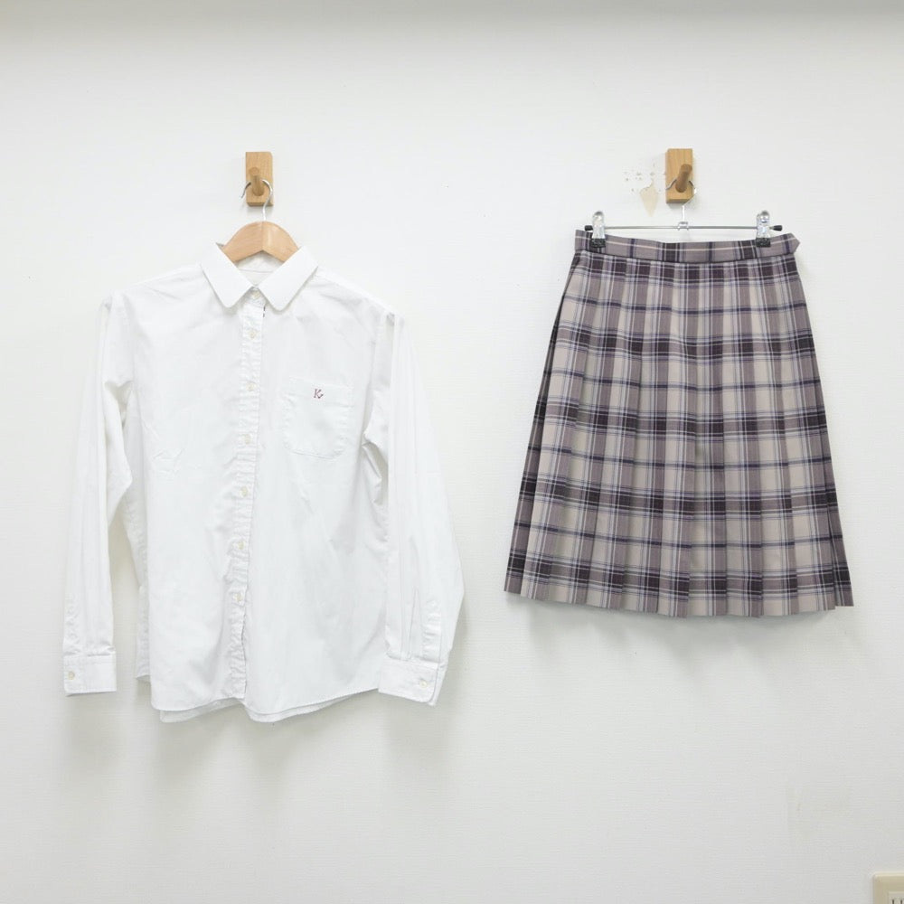 【中古】東京都 八雲学園中学校高等学校 女子制服 2点（シャツ・スカート）sf015373