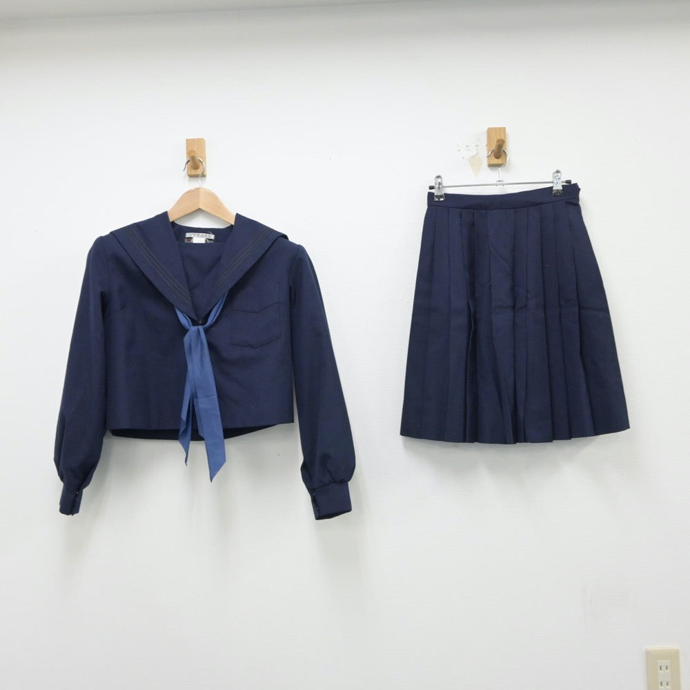 【中古】大阪府 八尾高等学校 女子制服 3点（セーラー服・スカート）sf015405