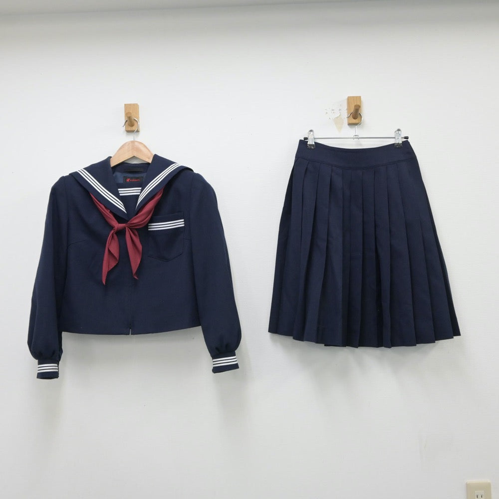 【中古】山口県 鴻南中学校 女子制服 4点（セーラー服・スカート・スカート）sf015408