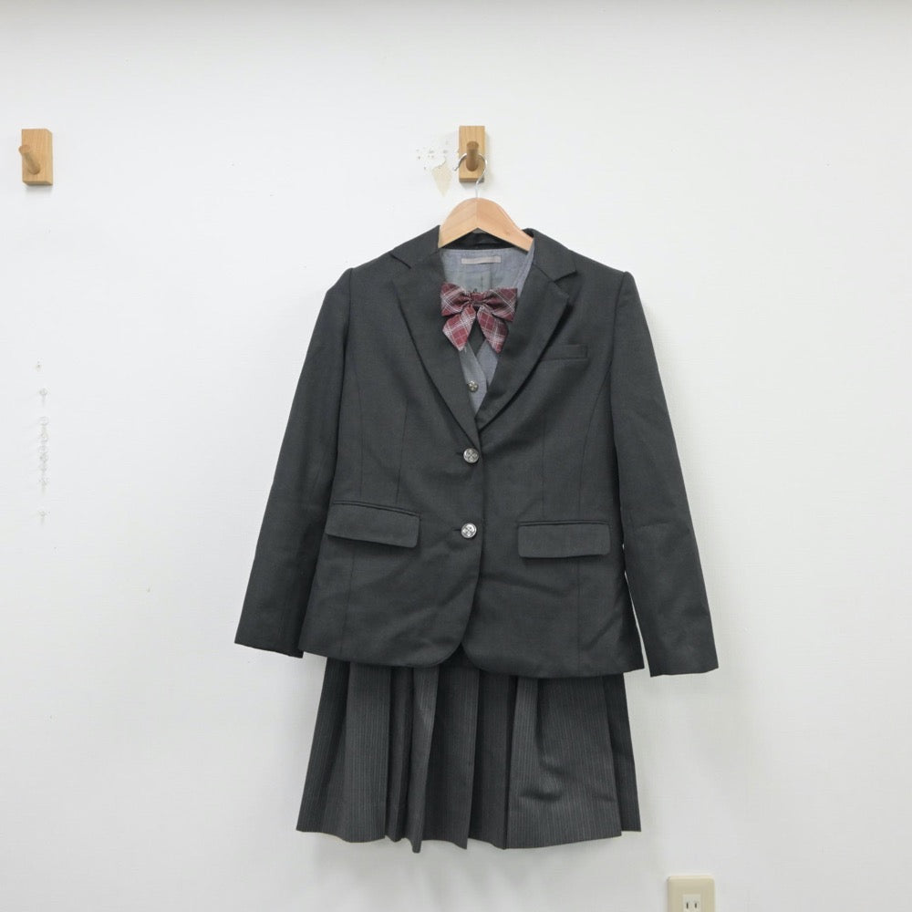 【中古】北海道 米里中学校 女子制服 4点（ブレザー・ベスト・スカート）sf015409