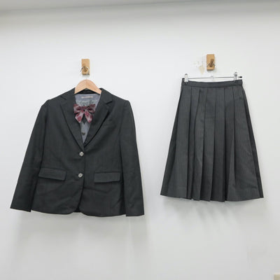 【中古】北海道 米里中学校 女子制服 4点（ブレザー・ベスト・スカート）sf015409