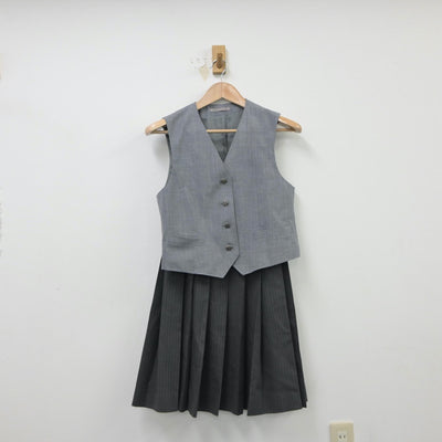 【中古】北海道 米里中学校 女子制服 4点（ブレザー・ベスト・スカート）sf015409