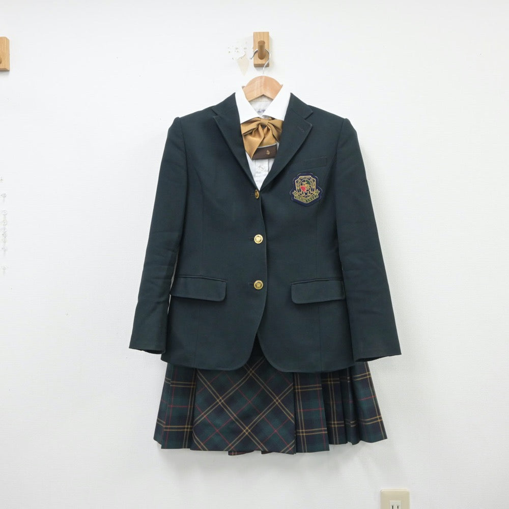 【中古】茨城県 つくば秀英高等学校 女子制服 4点（ブレザー・シャツ・スカート）sf015419