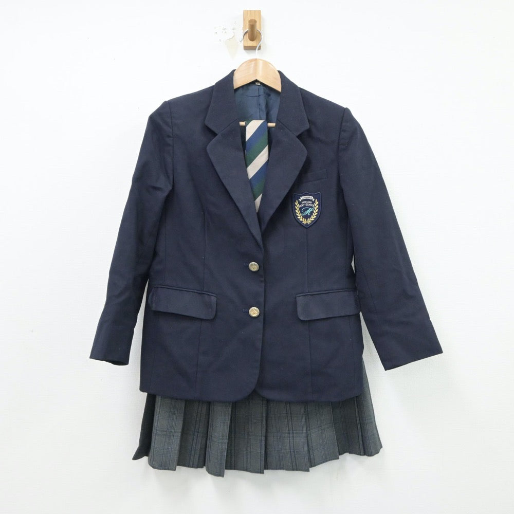 【中古】富山県 富山県立富山北部高等学校 女子制服 3点（ブレザー・スカート）sf015427