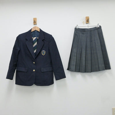 【中古】富山県 富山県立富山北部高等学校 女子制服 3点（ブレザー・スカート）sf015427