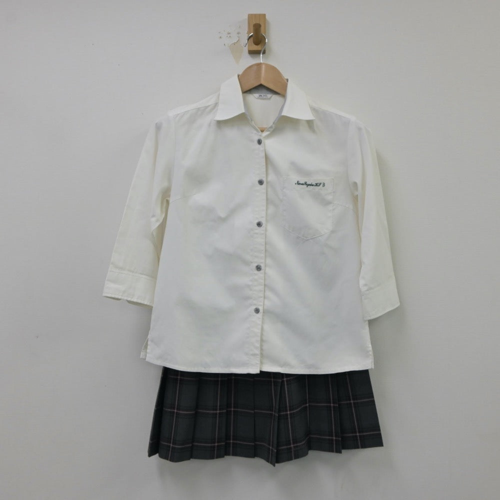 【中古】奈良県 奈良県立奈良朱雀高等学校 女子制服 2点（シャツ・スカート）sf015433