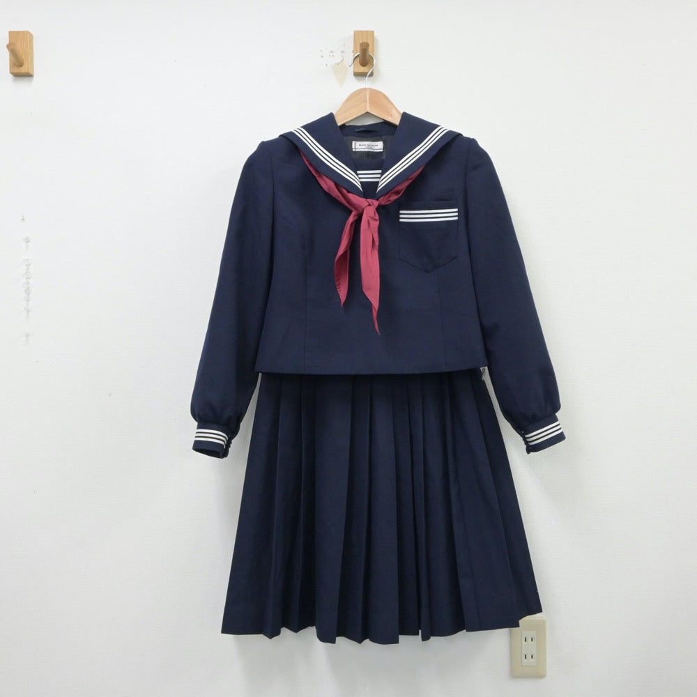 【中古】茨城県 村立東海中学校 女子制服 3点（セーラー服・スカート）sf015438