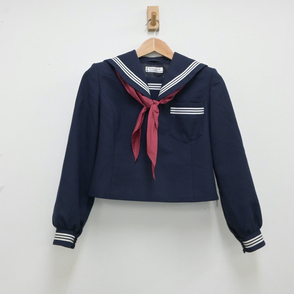 【中古】茨城県 村立東海中学校 女子制服 3点（セーラー服・スカート）sf015438