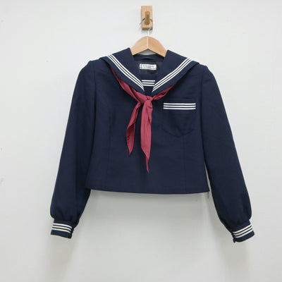 【中古】茨城県 村立東海中学校 女子制服 3点（セーラー服・スカート）sf015438